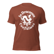 Makara dragon artwork featured on the In Dragons We Trust 2026 dark t-shirt from the In Draconus Confidimus collection