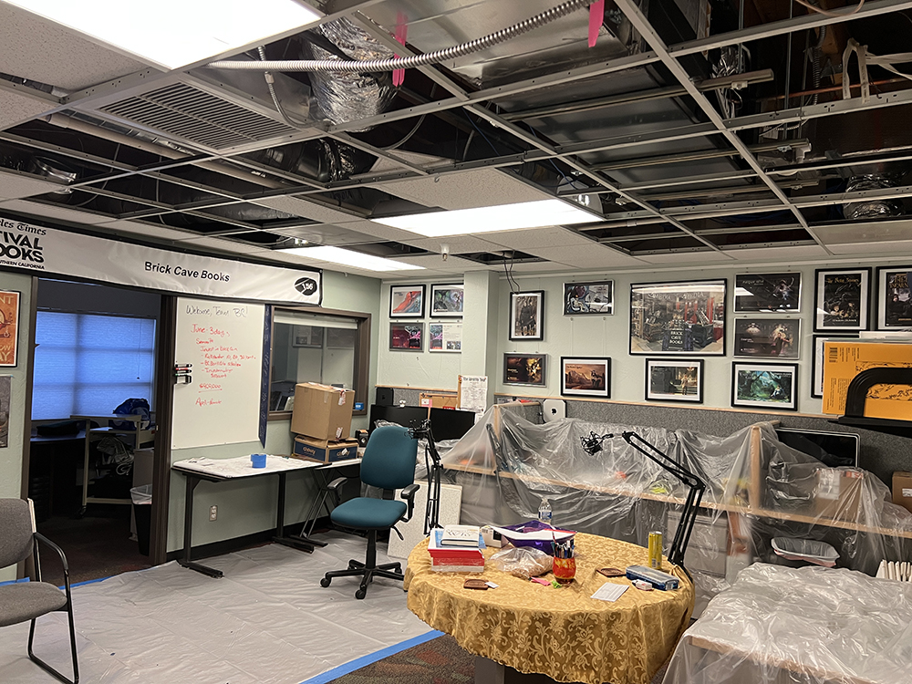 Brick Cave Books on display at Jarrod's Coffee, Tea and Gallery in October 2022